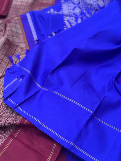 Part Payment link for Masterpiece 108 motifs deep burgundy with ms blue kanchivaram silk saree