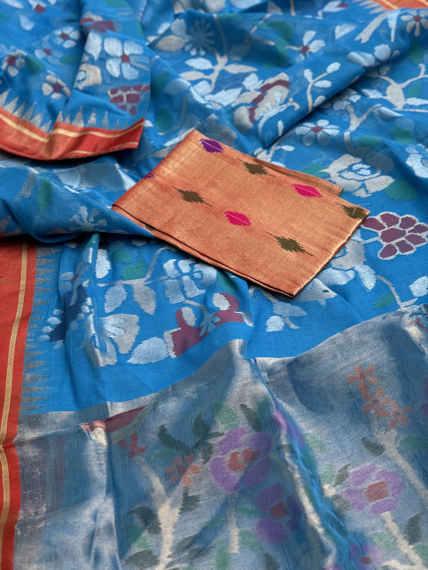 Exclusive Masterpiece Full Jaal Weave All Over Ponduru Khadhi JamdaniSaree with Muniya Paithani border and Tissue Pallu