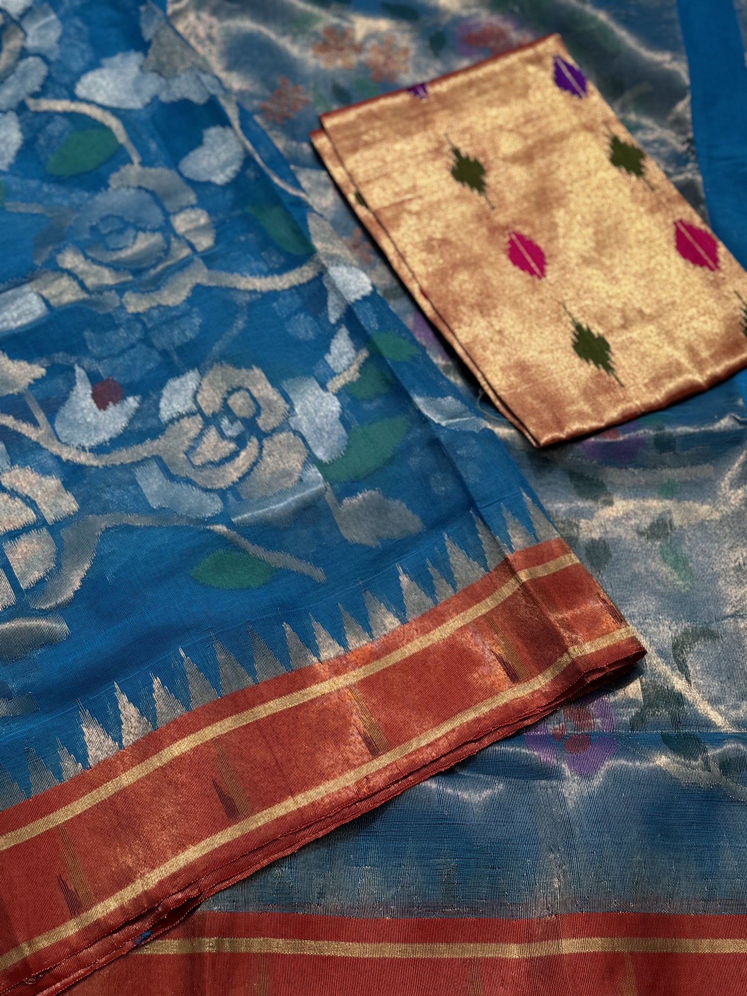 Exclusive Masterpiece Full Jaal Weave All Over Ponduru Khadhi JamdaniSaree with Muniya Paithani border and Tissue Pallu