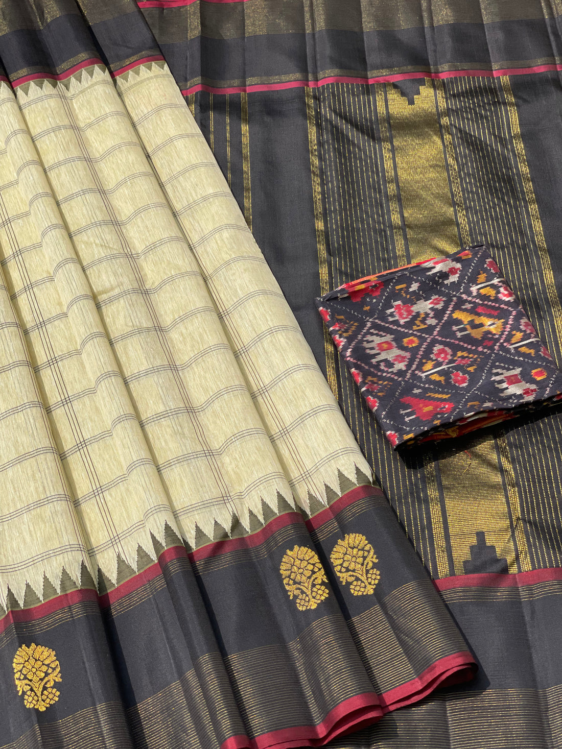 Linen by Mulberry Silk korvai Kanchivaram Silk Saree