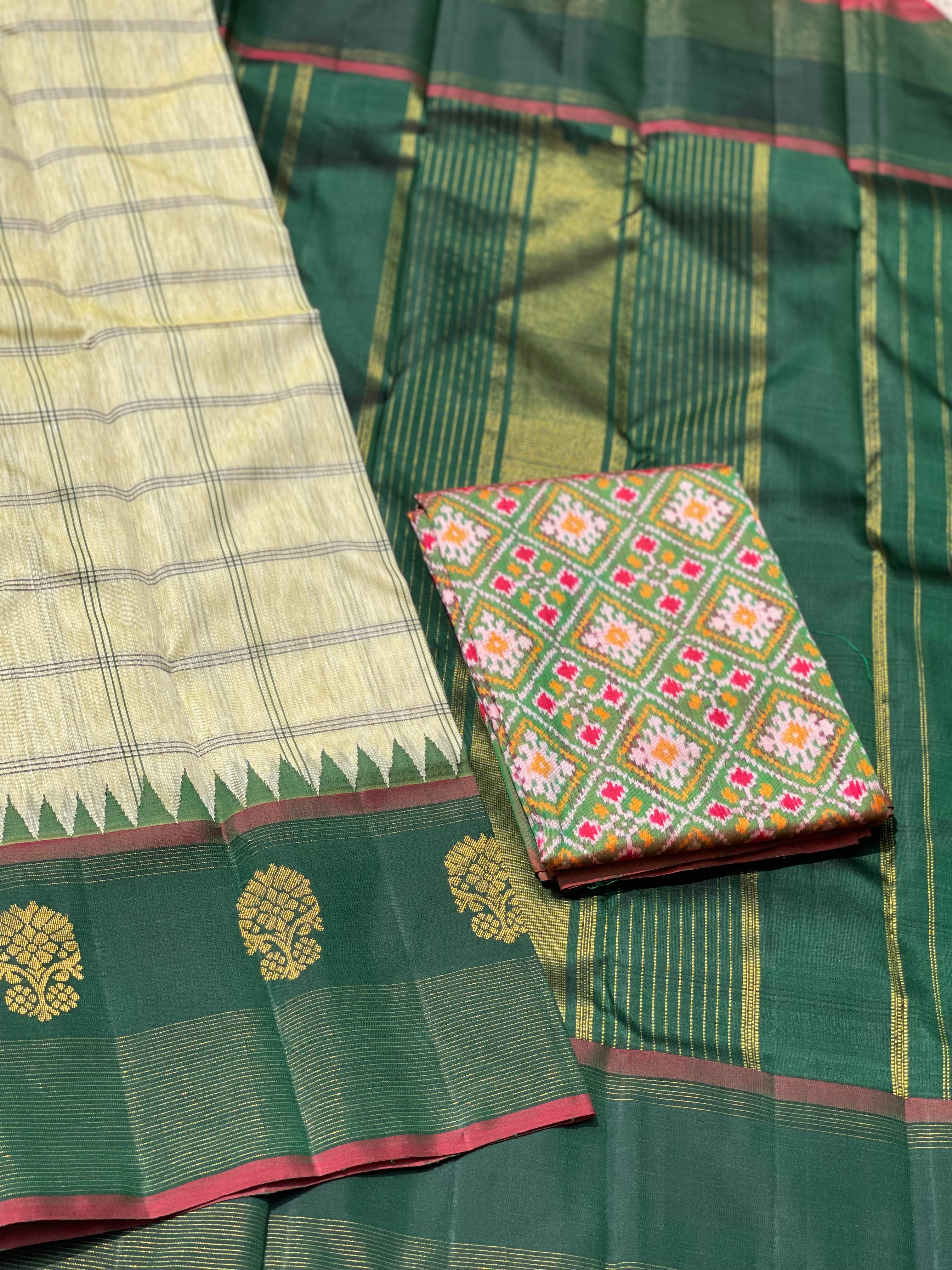 Linen by MulberrySilk Korvai Kanchivaram Silk Saree