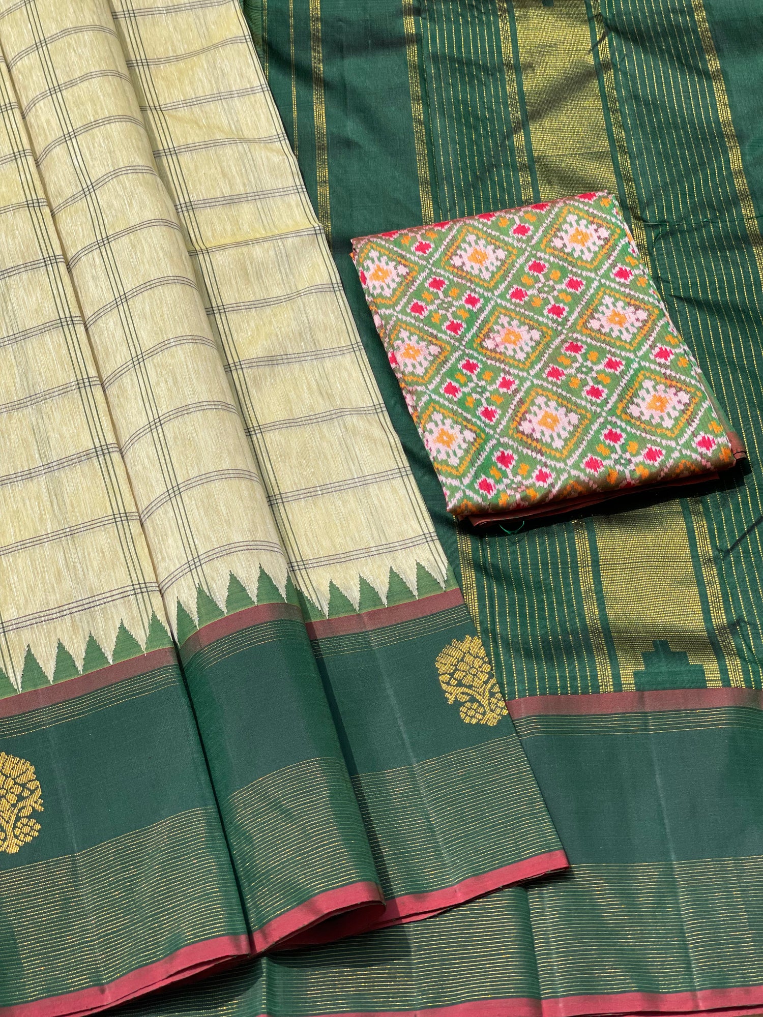 Linen by MulberrySilk Korvai Kanchivaram Silk Saree