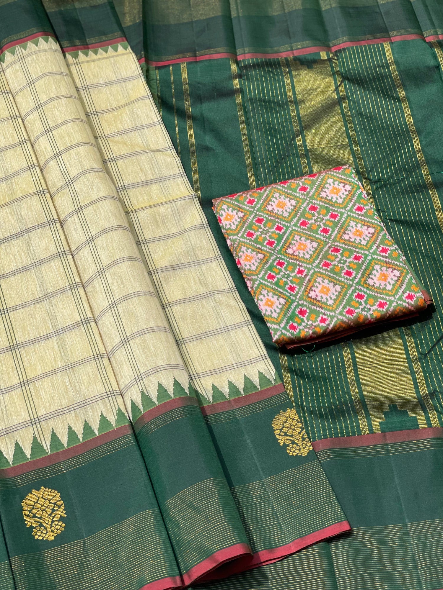 Linen by MulberrySilk Korvai Kanchivaram Silk Saree