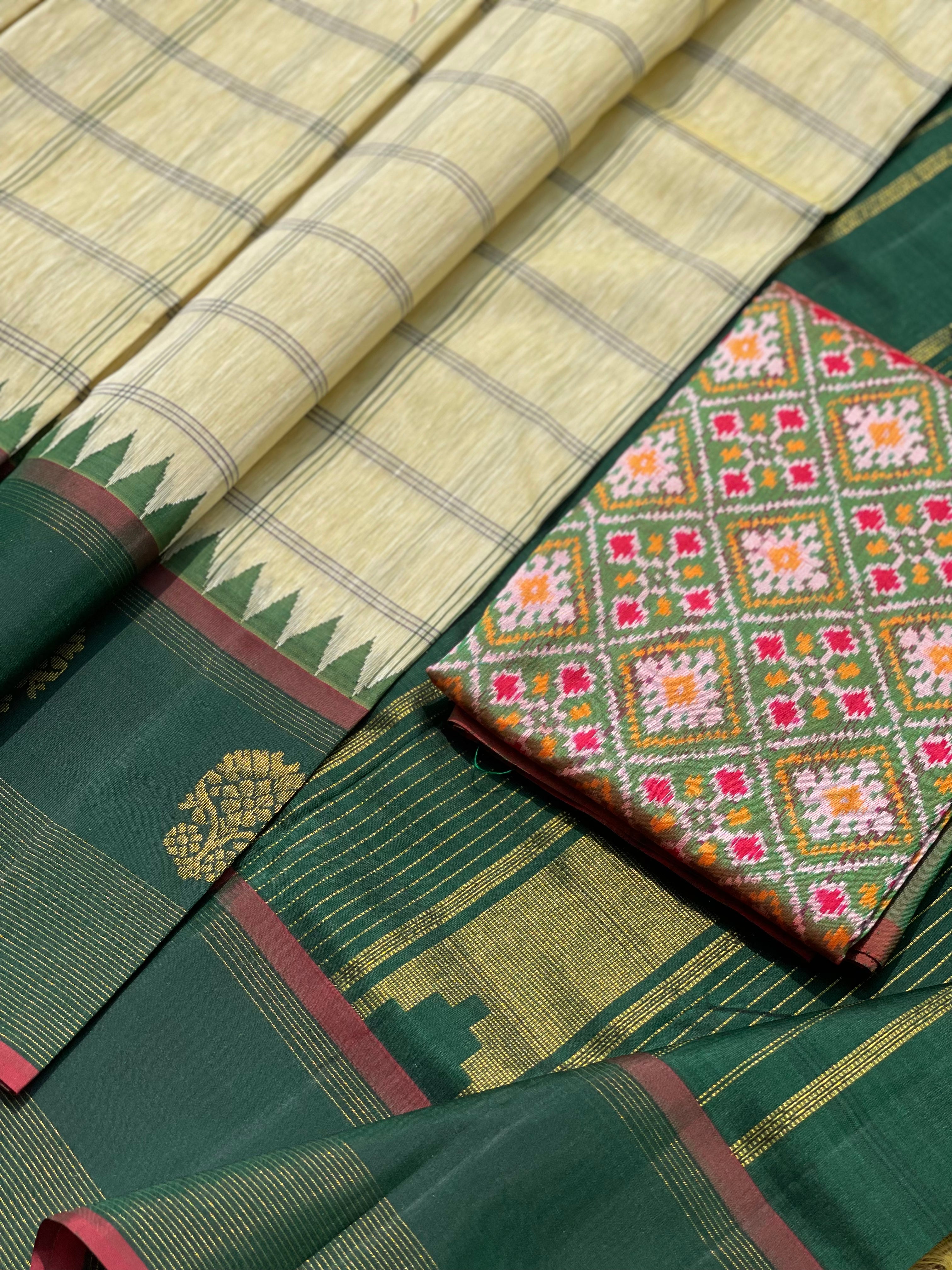 Linen by MulberrySilk Korvai Kanchivaram Silk Saree