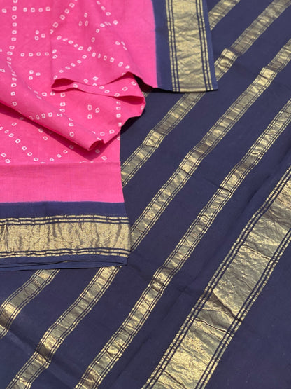 Handloom Woven And Handkotted And Tie Dyed Madurai Kaikattu Sungudi Cotton