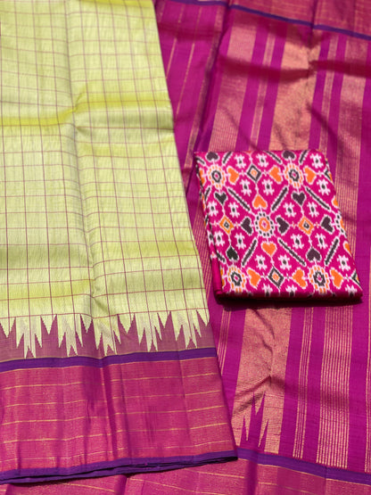 Linen By Mulberry Silk Korvai Kanchivaram silk saree