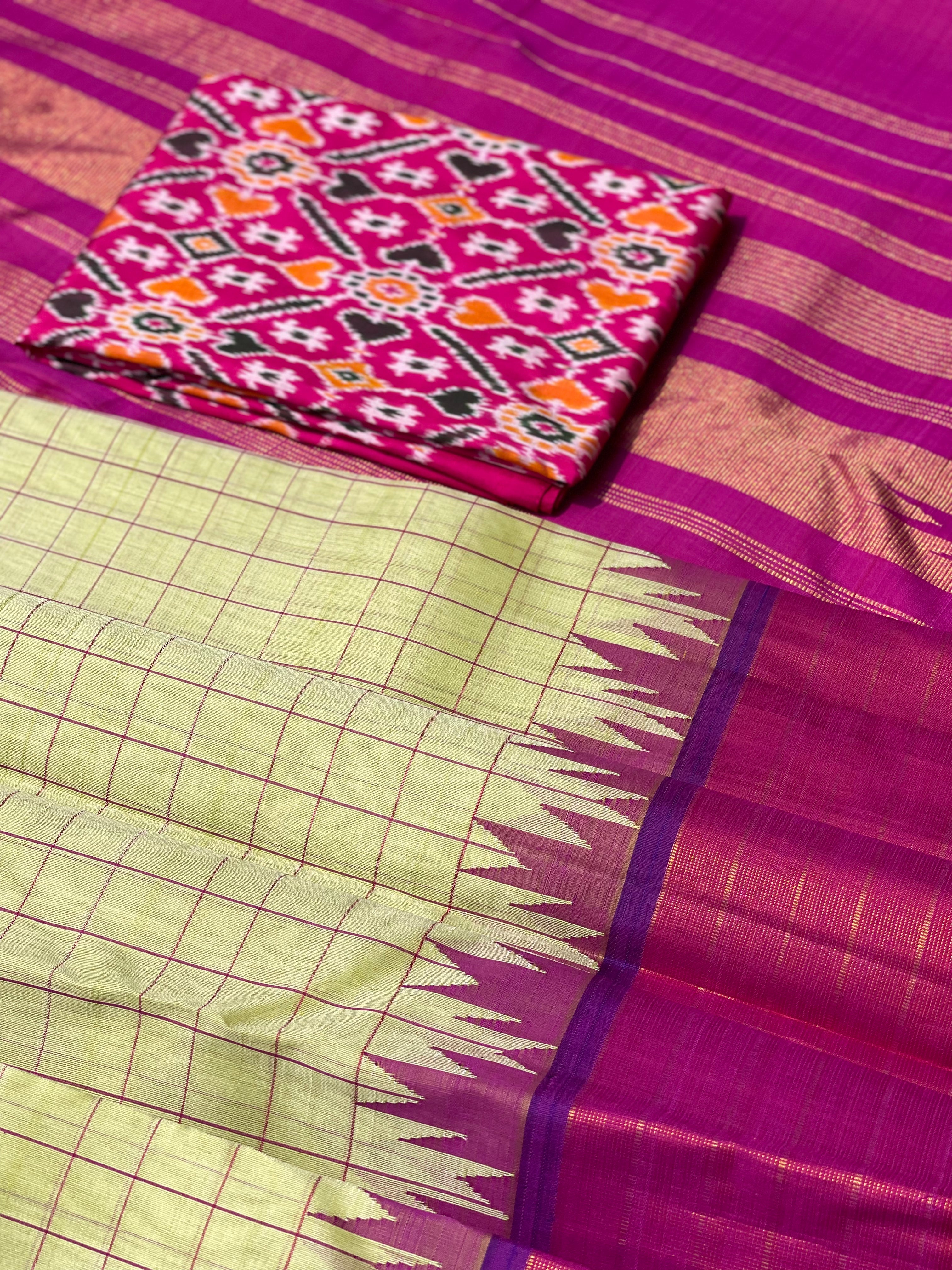 Linen By Mulberry Silk Korvai Kanchivaram silk saree