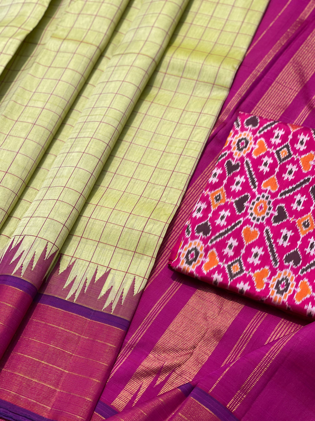 Linen By Mulberry Silk Korvai Kanchivaram silk saree