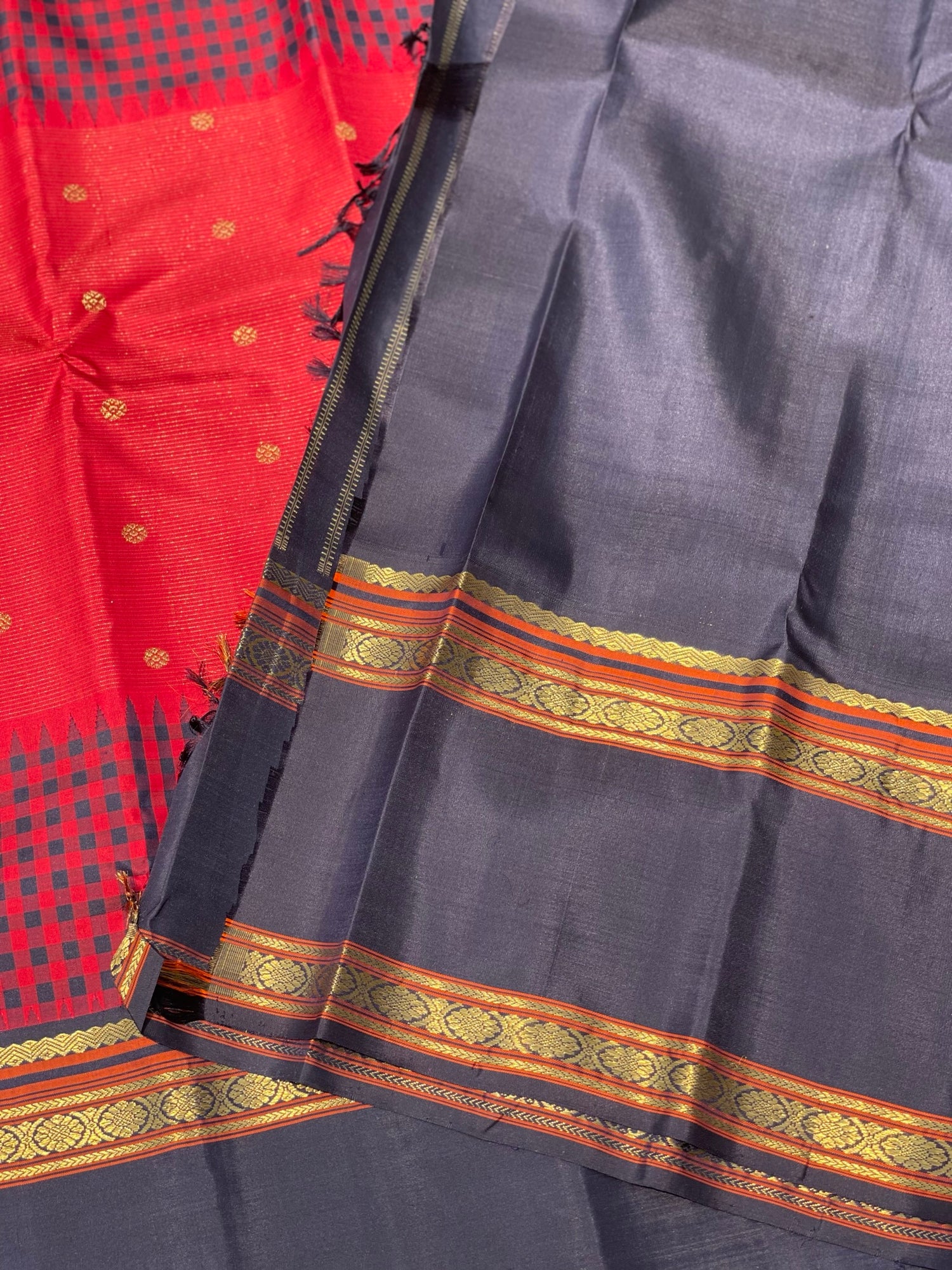 Heirloom Reinterpretation Of Vairaoosi Kanchivaram Silk Saree With Alternate Korai Border