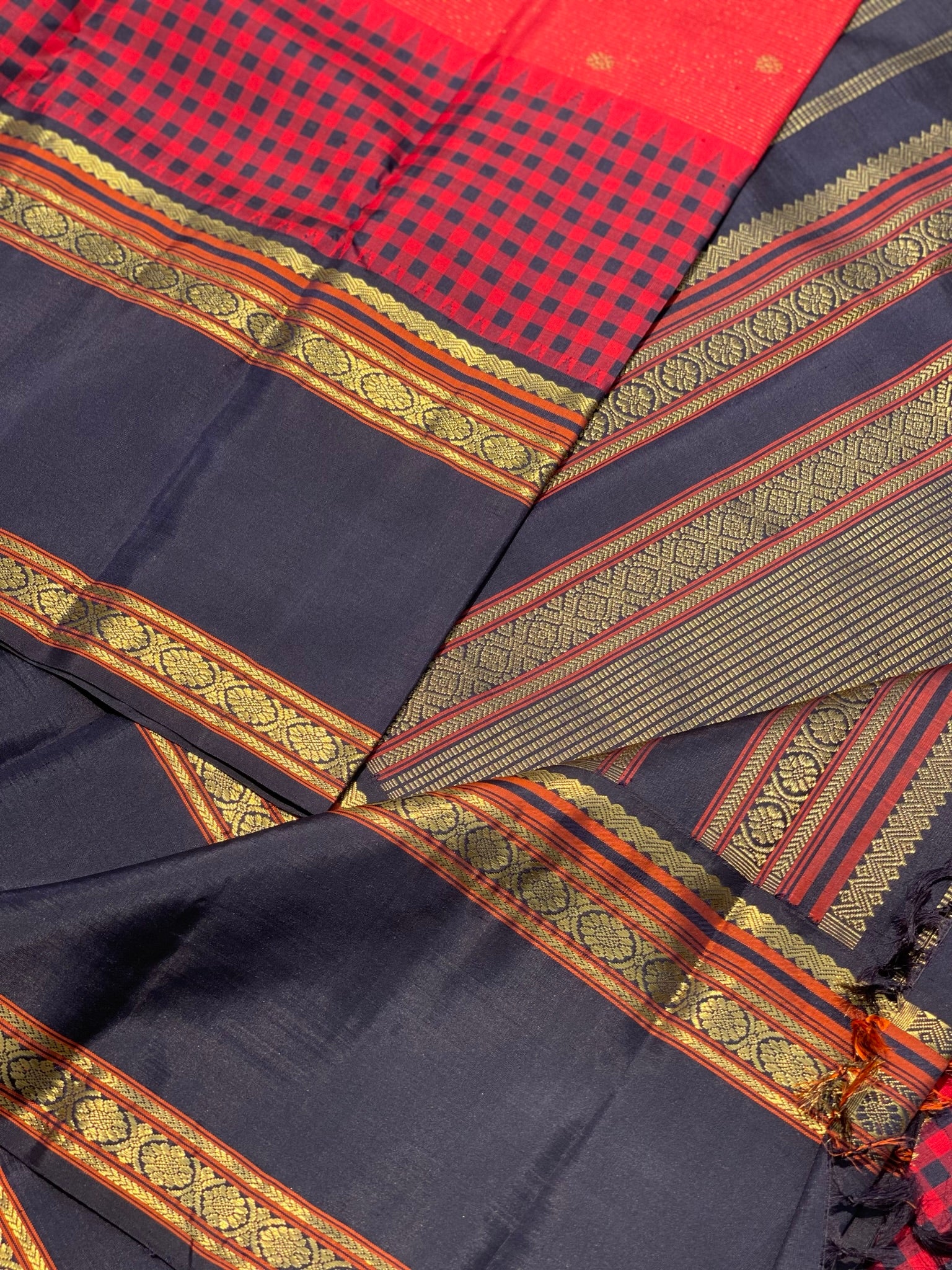 Heirloom Reinterpretation Of Vairaoosi Kanchivaram Silk Saree With Alternate Korai Border