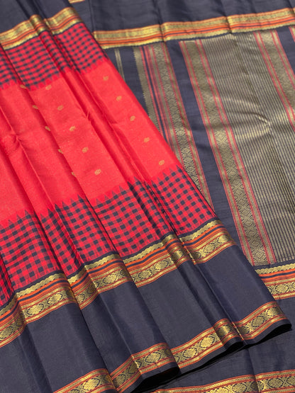 Heirloom Reinterpretation Of Vairaoosi Kanchivaram Silk Saree With Alternate Korai Border