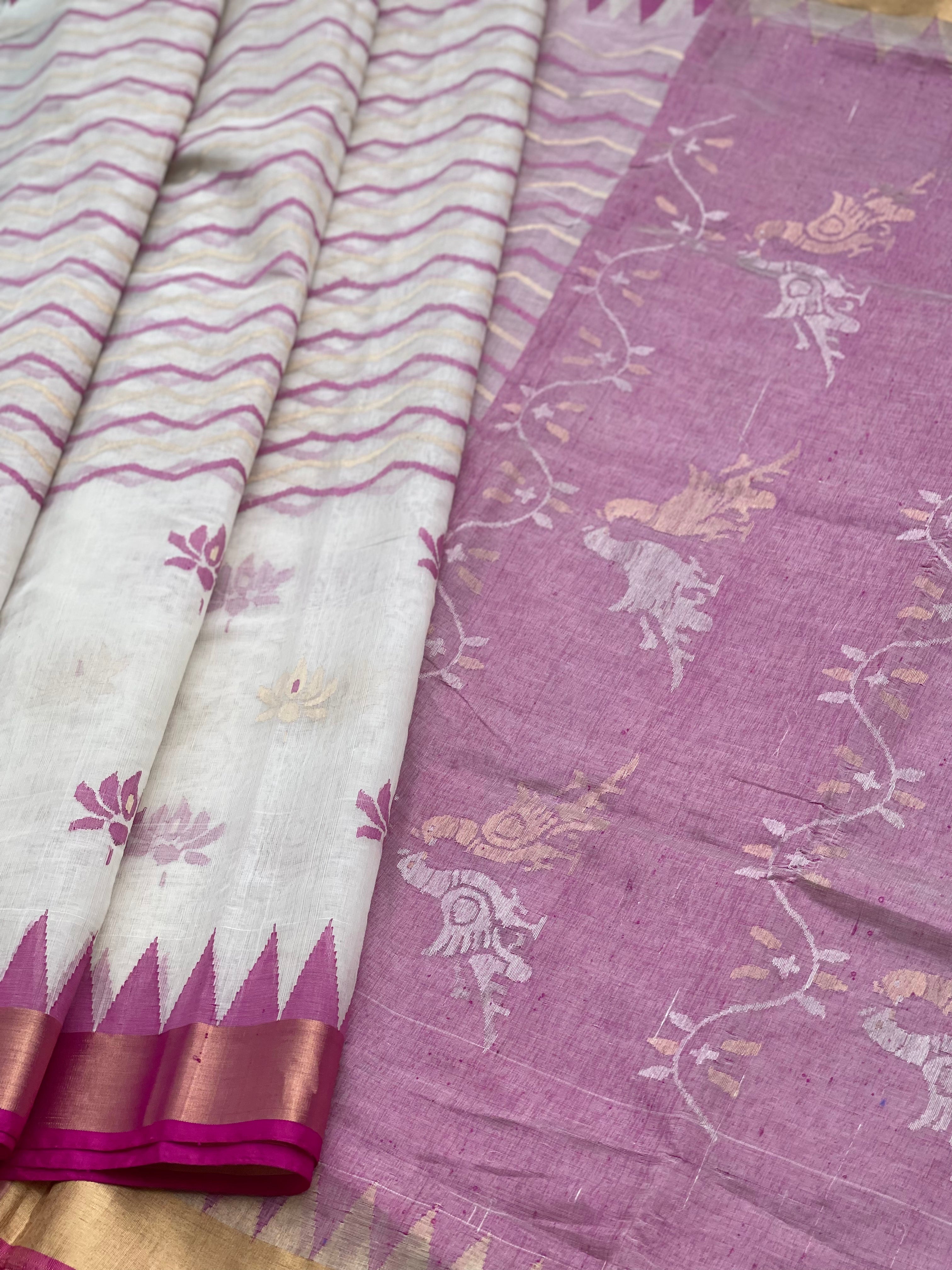 All Over Designer Exclusive Ponduru Khadi Jaal Jamdani Saree