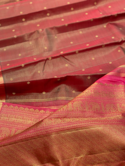 Heirloom Vairaoosi Kanchivaram Silk Saree With 4 Gm Gold Zari