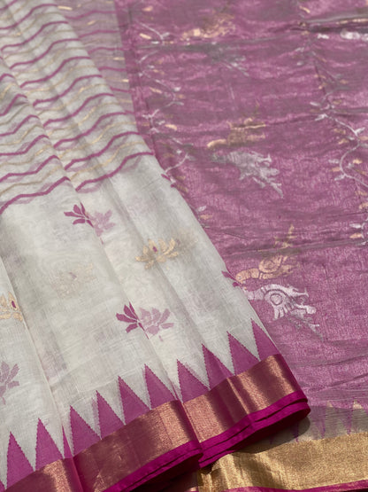 All Over Designer Exclusive Ponduru Khadi Jaal Jamdani Saree