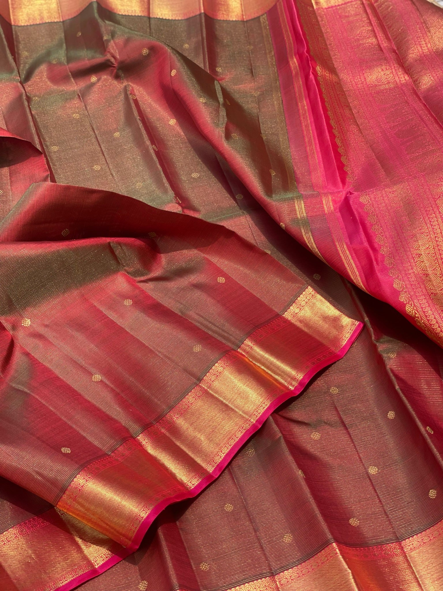 Heirloom Vairaoosi Kanchivaram Silk Saree With 4 Gm Gold Zari