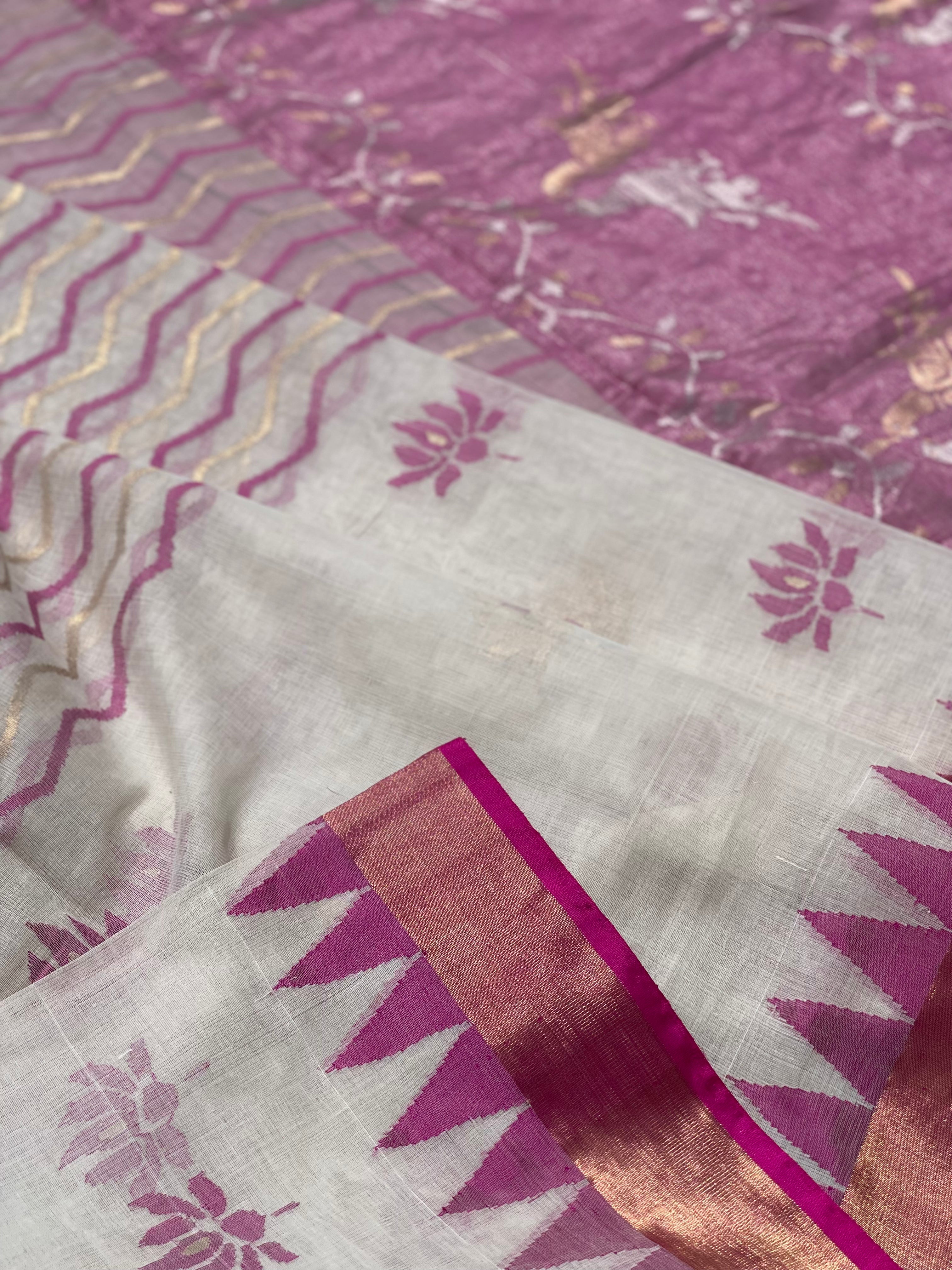 All Over Designer Exclusive Ponduru Khadi Jaal Jamdani Saree