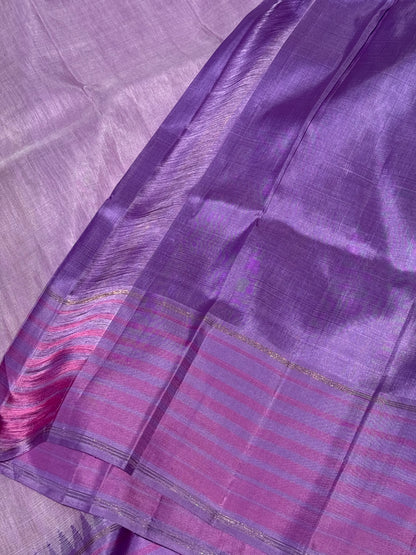 Linen by Mulberry silk Korvai Kanchivaram silk saree