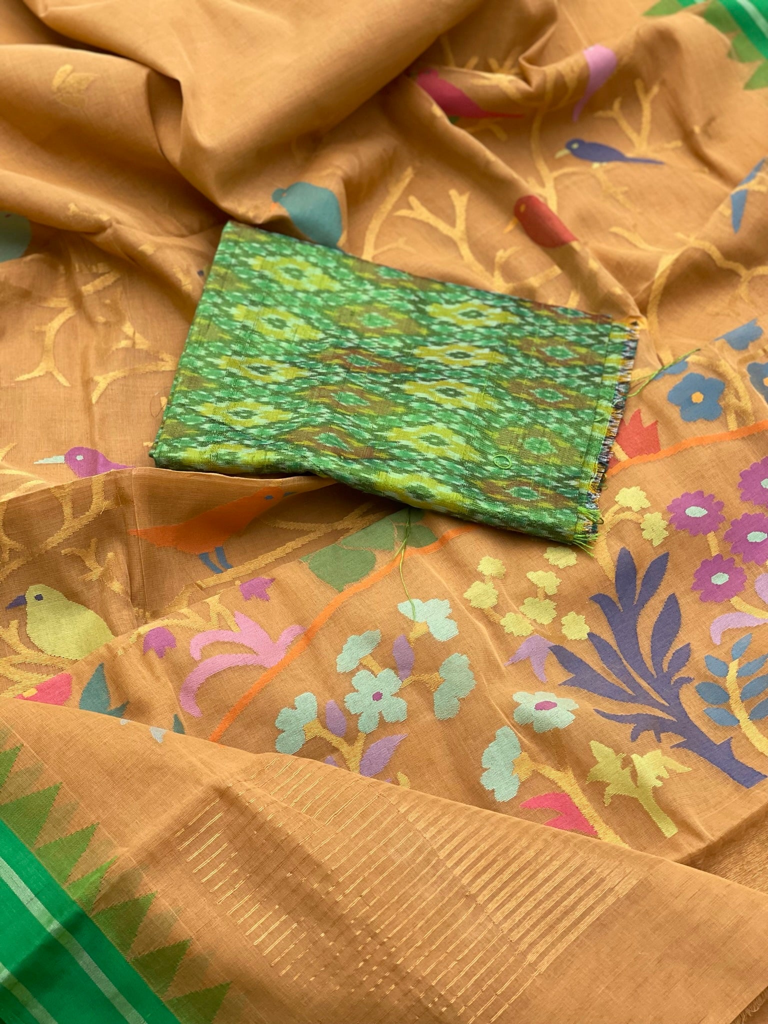 Ponduru Handspun Khadi All Over Jamdani Weave Saree