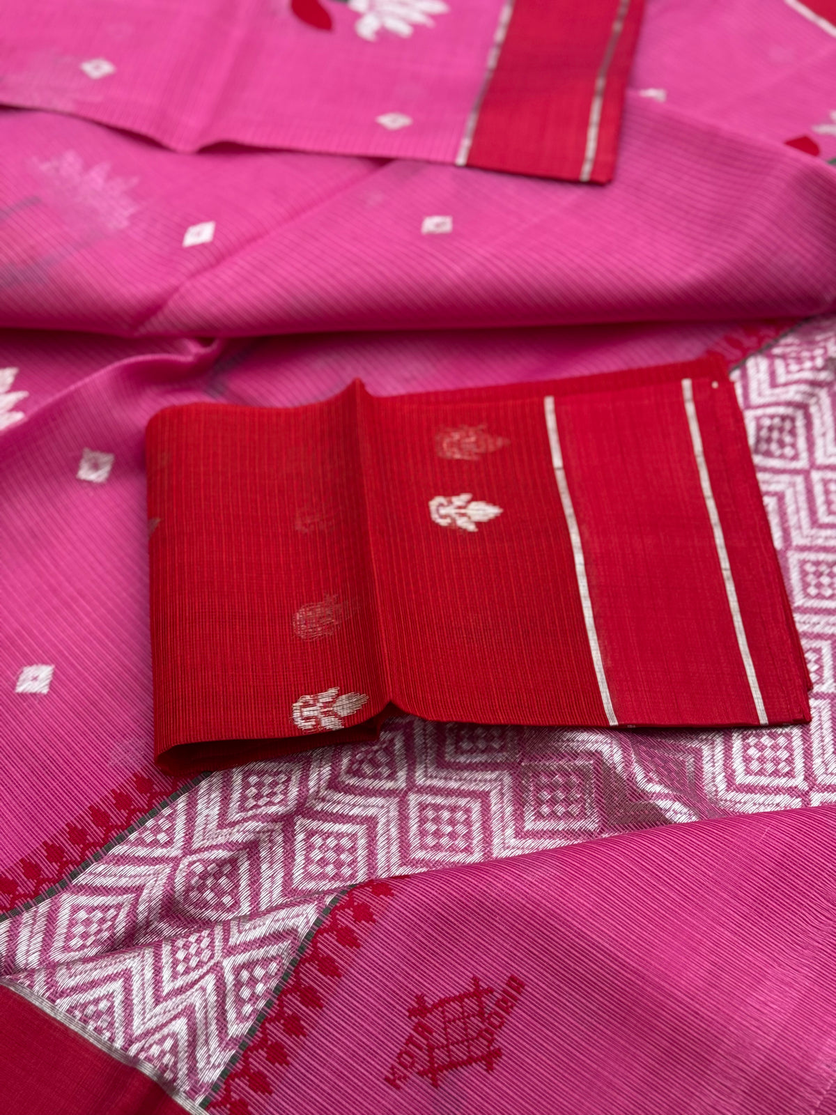 Handwoven zari Kota silk by cotton saree