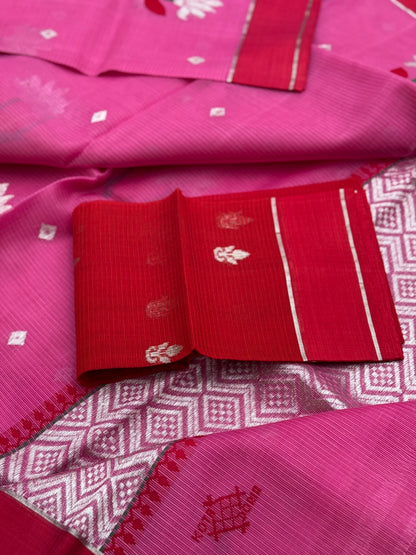 Handwoven zari Kota silk by cotton saree