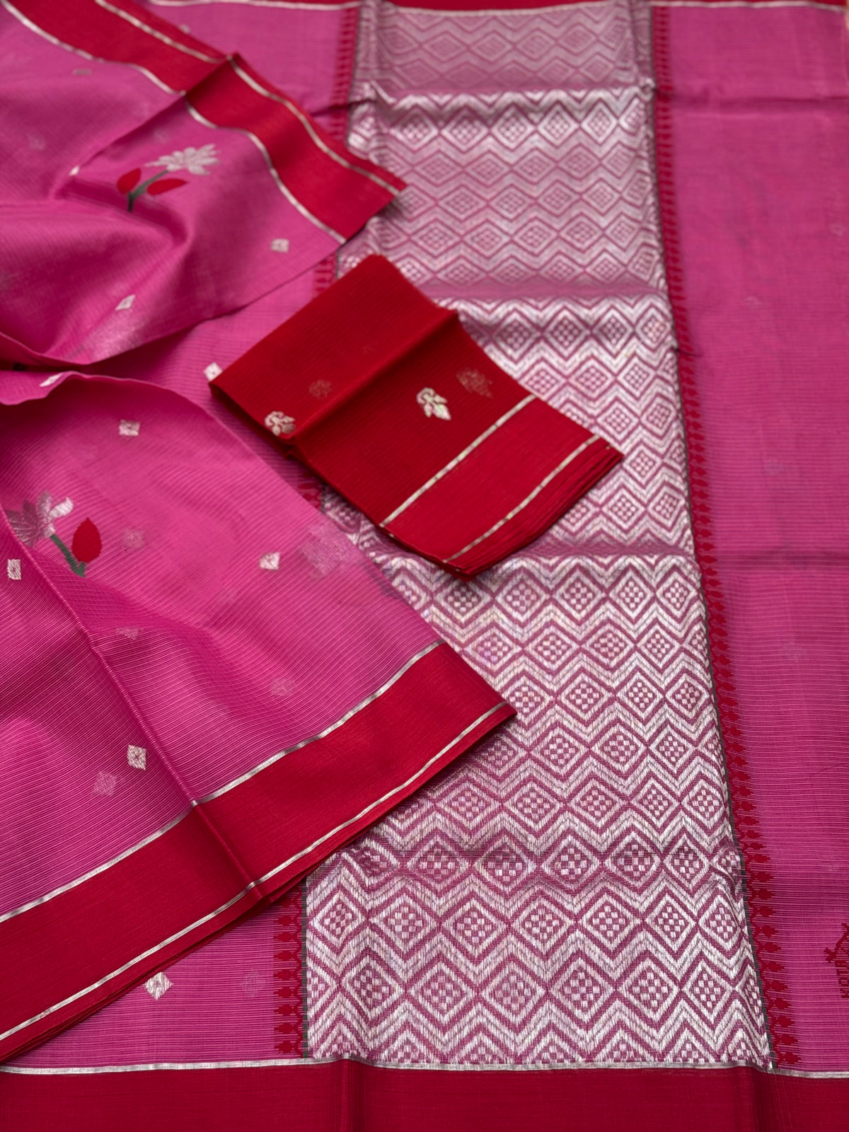 Handwoven zari Kota silk by cotton saree