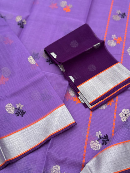 Handwoven zari Kota silk by cotton saree