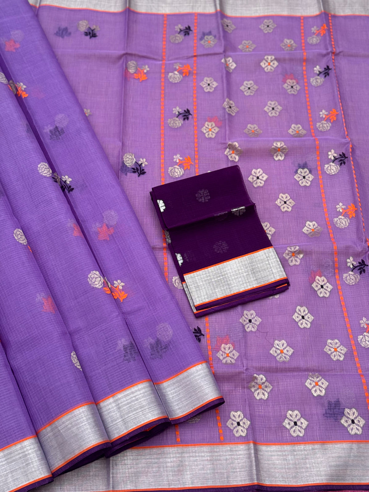Handwoven zari Kota silk by cotton saree