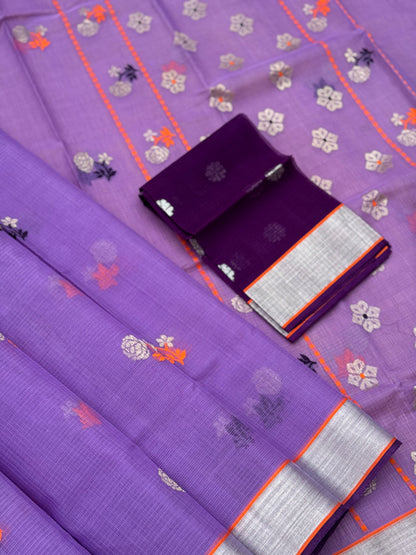 Handwoven zari Kota silk by cotton saree