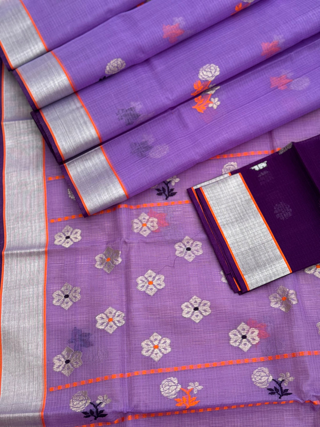 Handwoven zari Kota silk by cotton saree