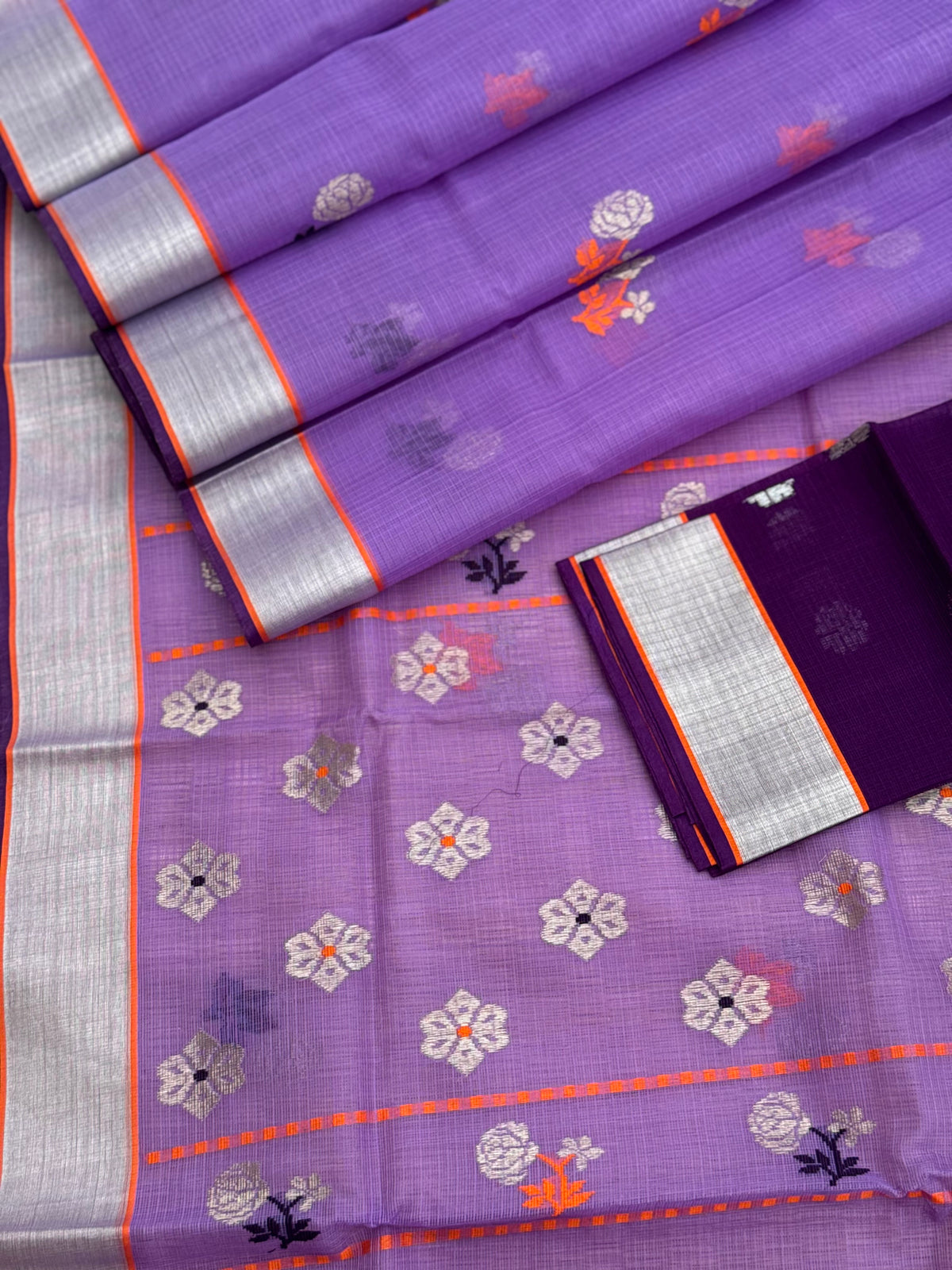 Handwoven zari Kota silk by cotton saree