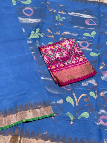 Ponduru Handspun Khadi Cotton Jamdani Weave Saree