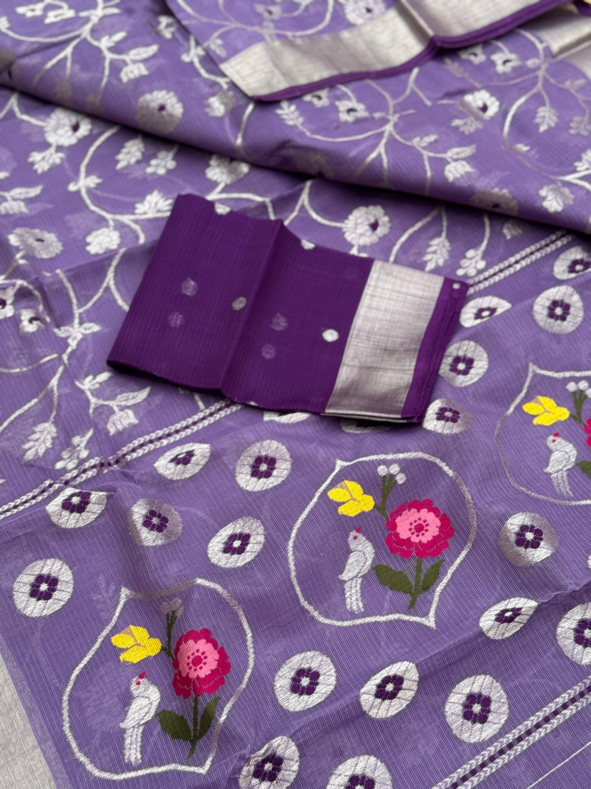 Handwoven zari Kota silk by cotton saree