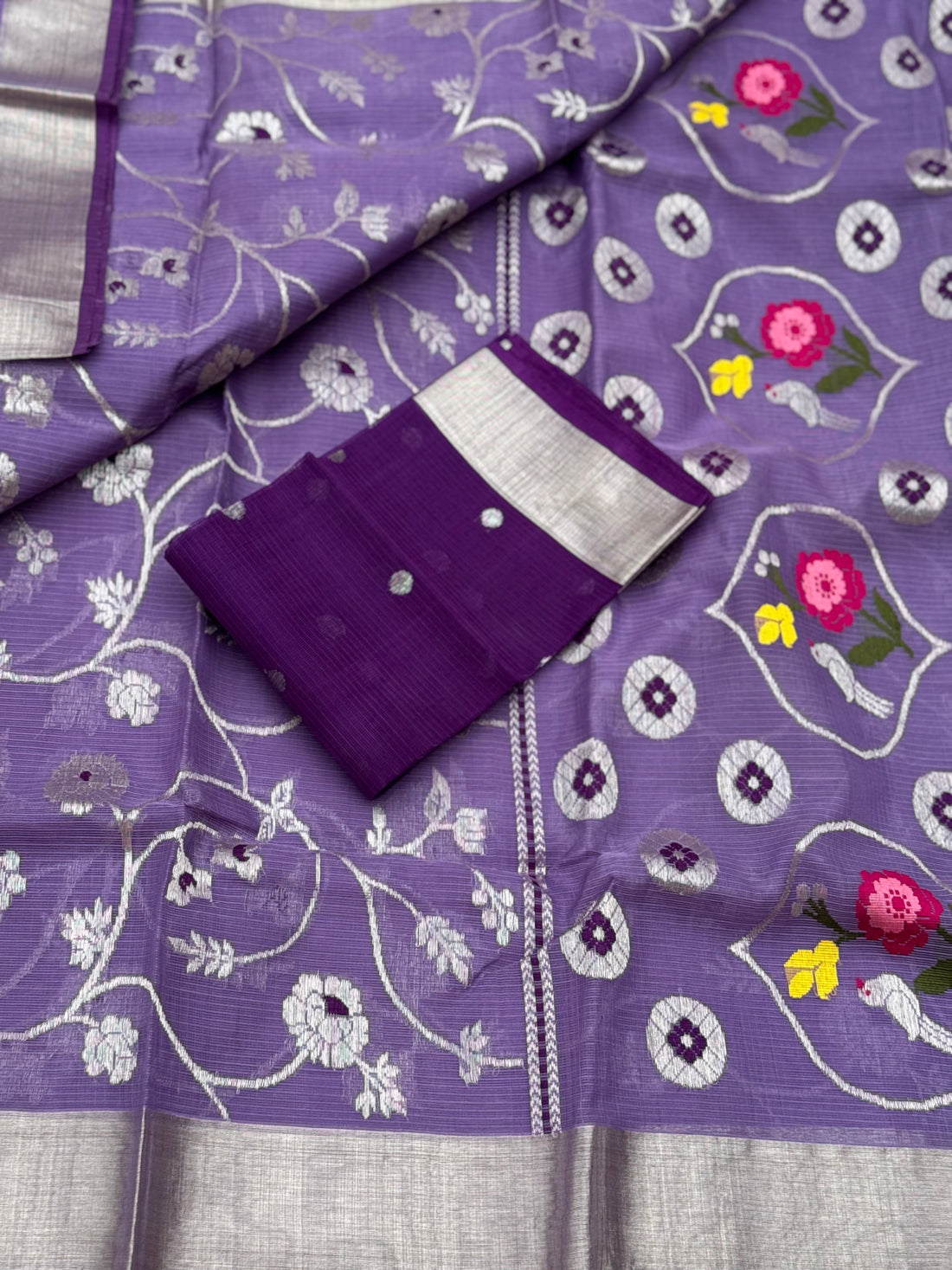 Handwoven zari Kota silk by cotton saree