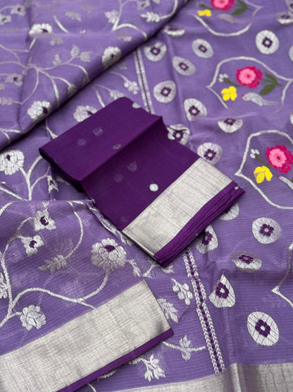 Handwoven zari Kota silk by cotton saree