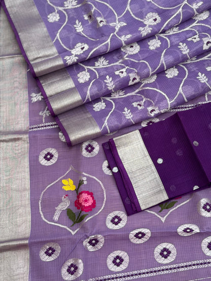 Handwoven zari Kota silk by cotton saree