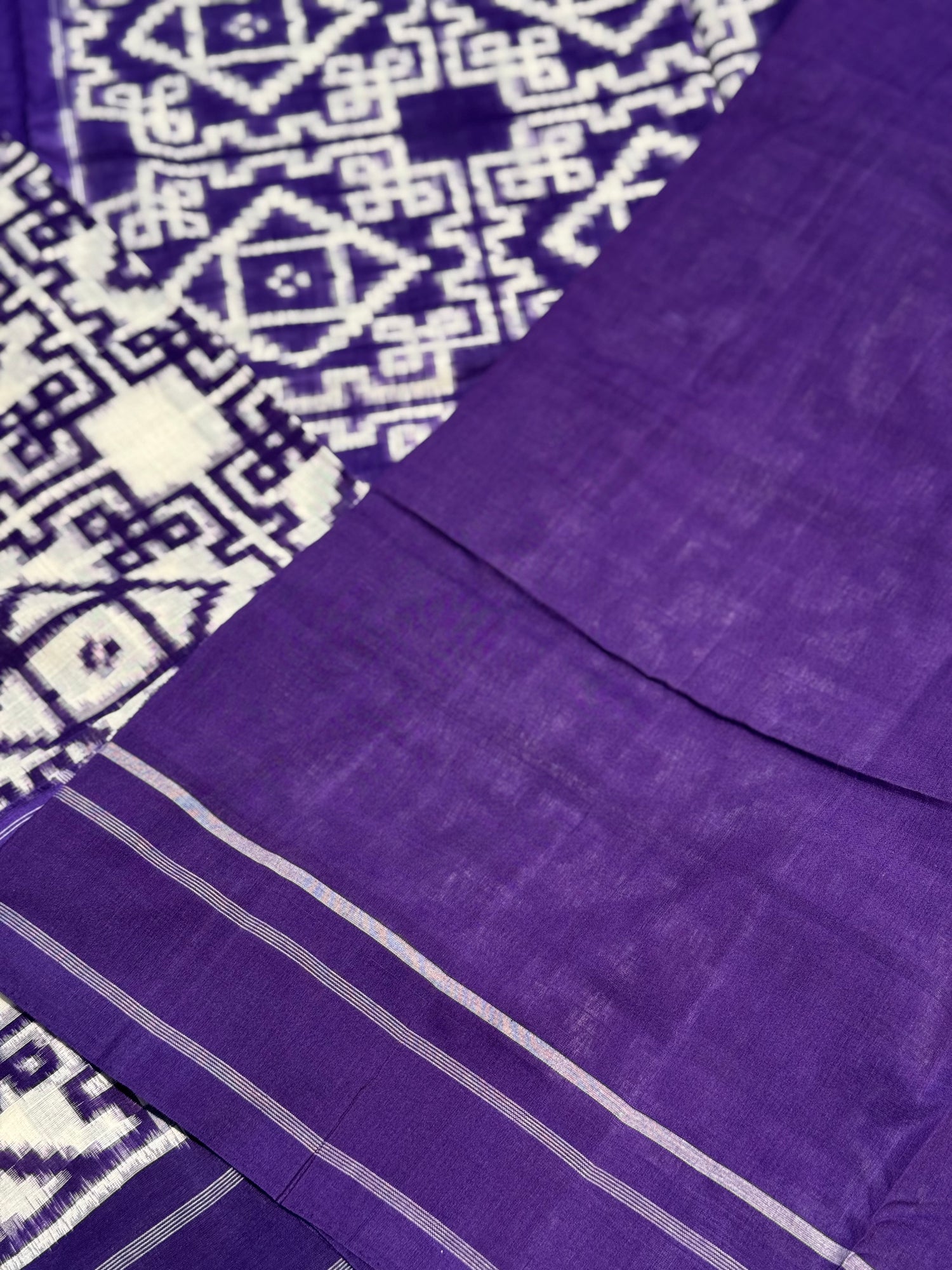 Handwoven tie dyed Telia Rumal double ikkat cotton saree