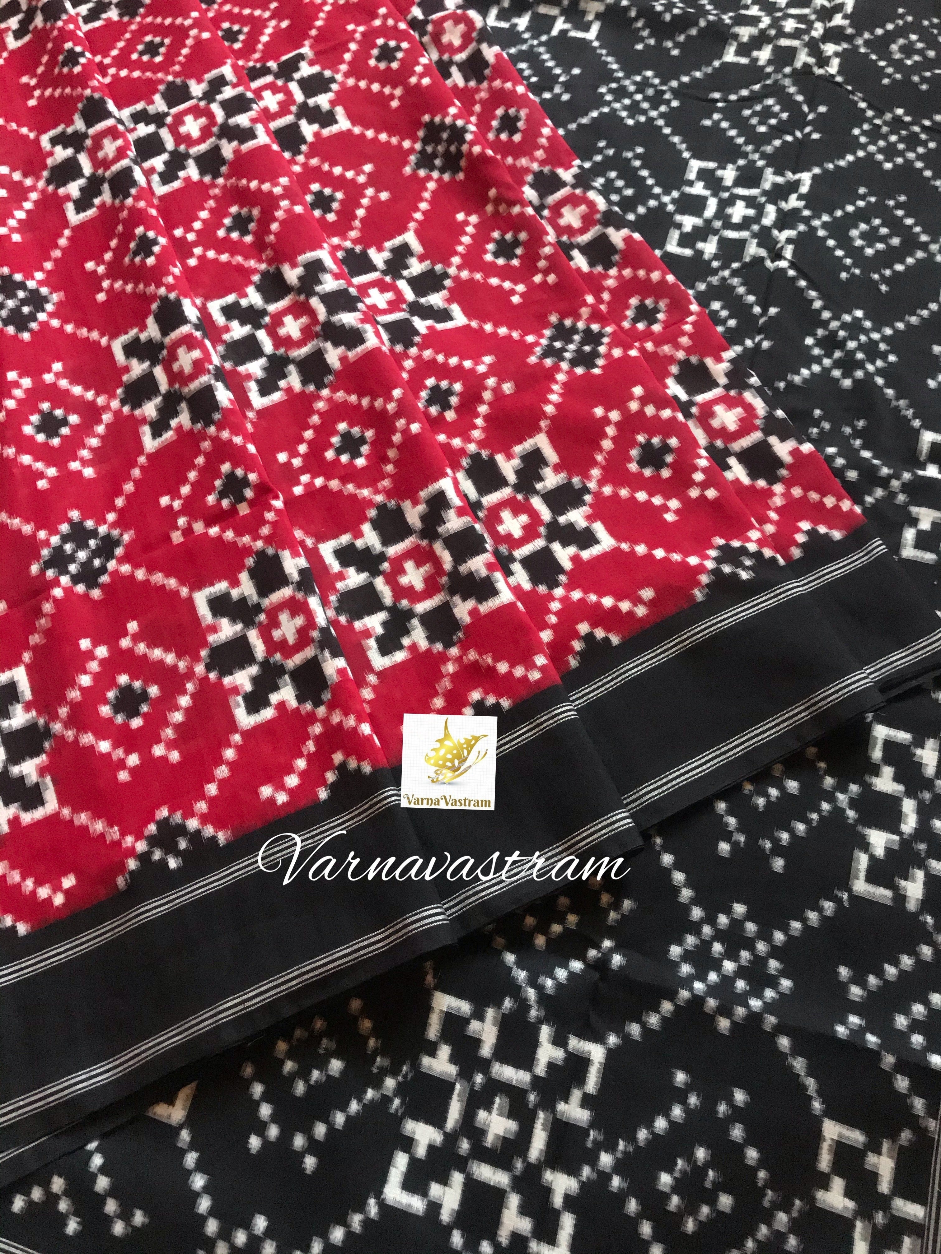 Double Ikkat Telia Rumal Inspired Cotton Saree