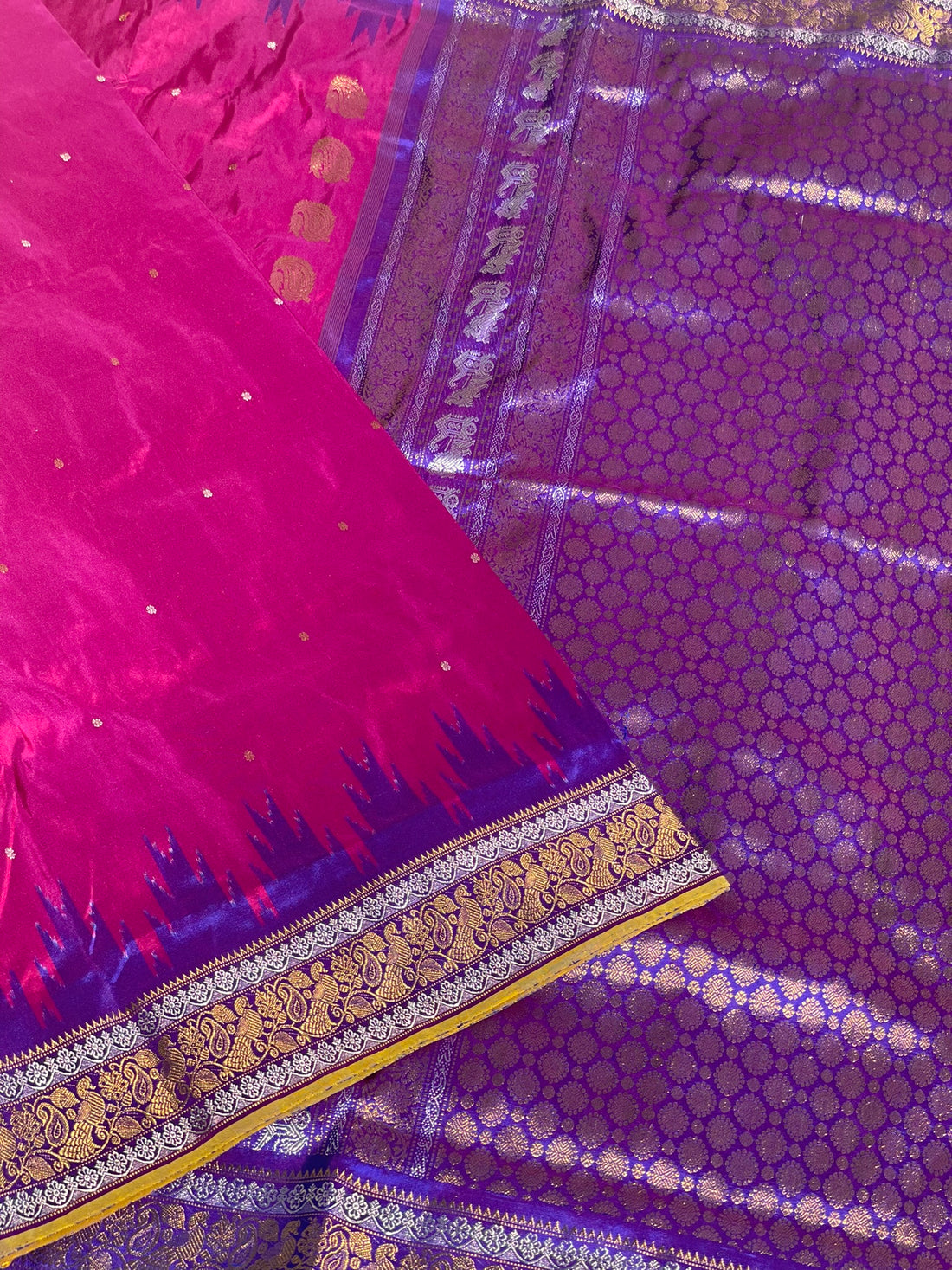 Revival Vintage Ikkat Silk Saree With Kanchi Border And Pallu