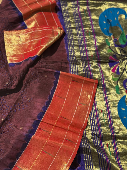 HANDKNOTTED RAI BHANDEJ PAITHANI TISSUE SILK DUPPATTA