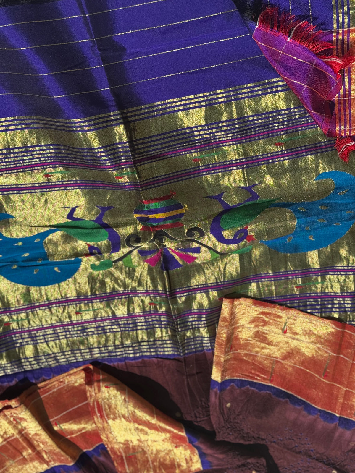 HANDKNOTTED RAI BHANDEJ PAITHANI TISSUE SILK DUPPATTA