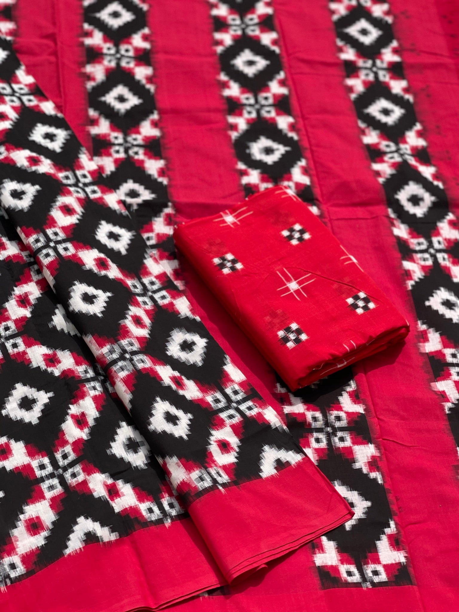 shop festival special double ikat andhra telia rumal saree