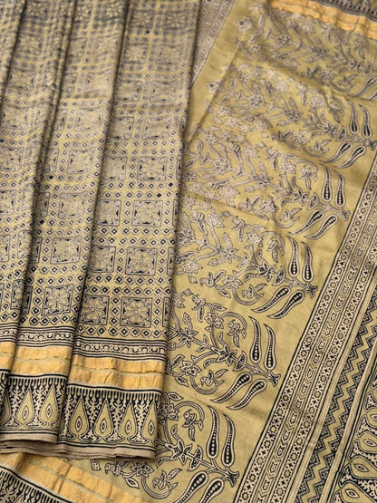 EYARKAI - NATURAL DYE KODALIKARUPPUR BLOCK PRINTS ON MULBERRY SILK