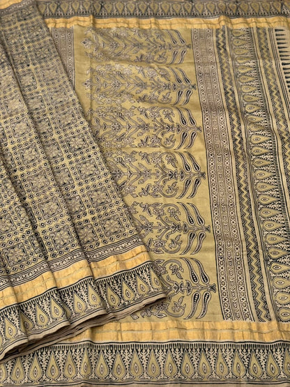 EYARKAI - NATURAL DYE KODALIKARUPPUR BLOCK PRINTS ON MULBERRY SILK