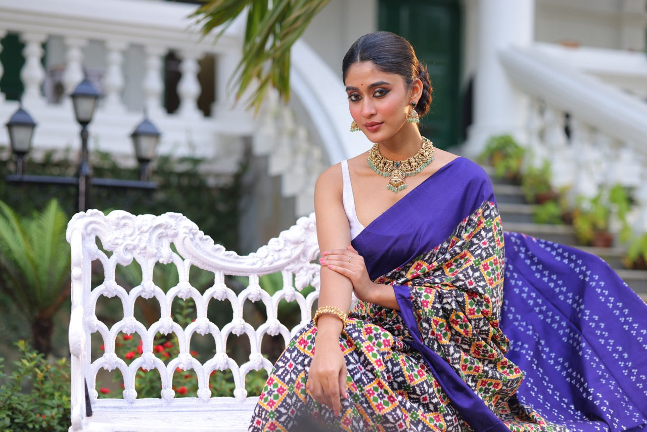 MOHĀ - The exquisite and vintage recreated masterpiece Telia Rumal Inspired silk ikkat