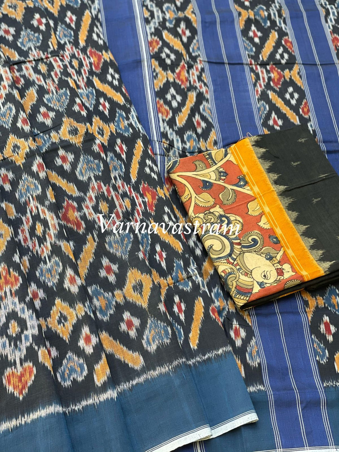 A Patola inspired weft ikkat cotton Saree