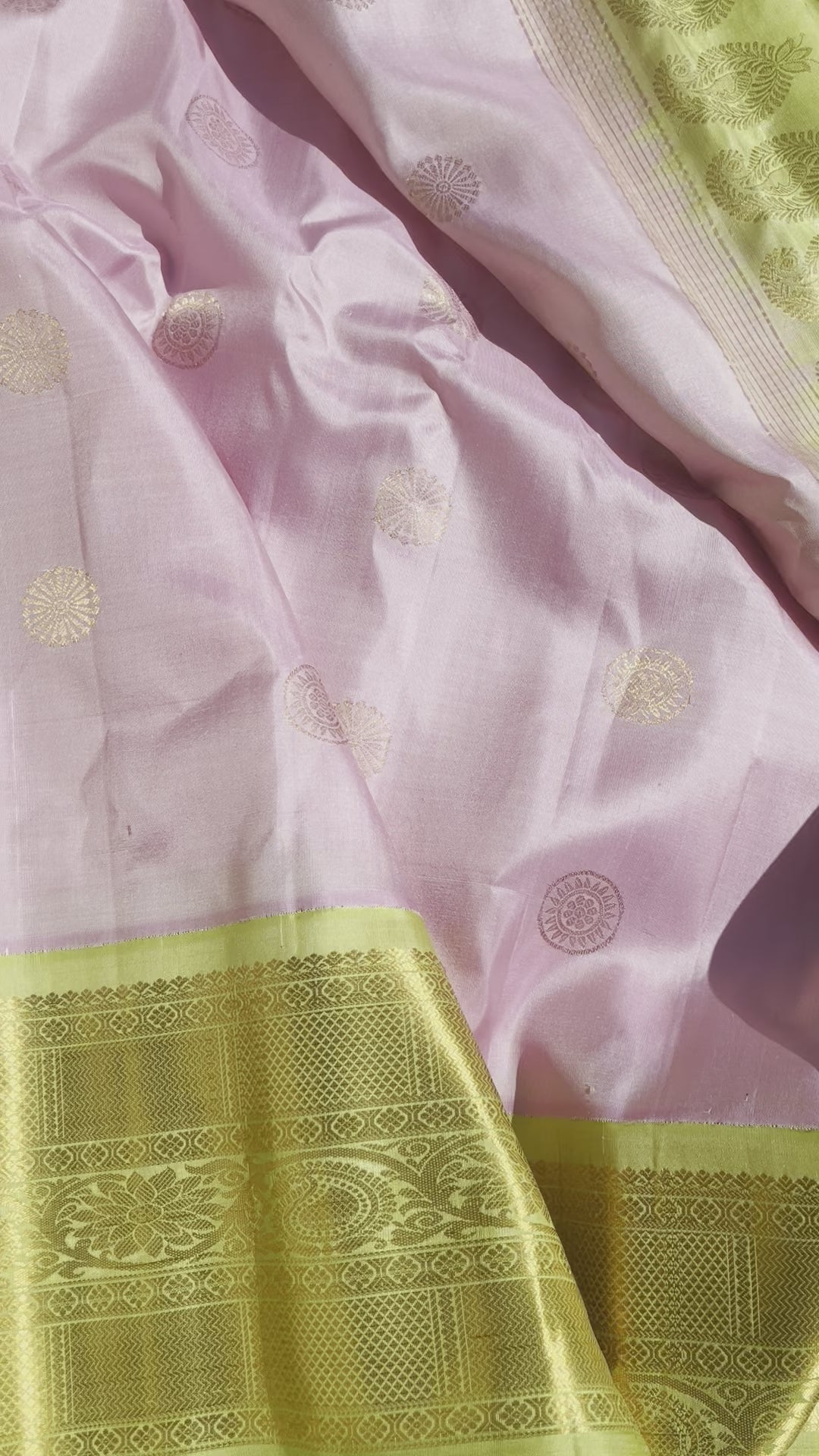 Gorgeous Molten Mauve Pink With Fern Green Kuttu Gadwal Silk Saree