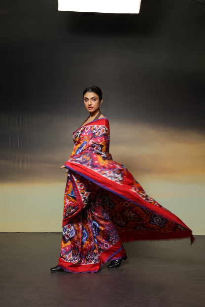MAGIZHAM- ultra-luxurious, pure mulberry Uzbek ikkat design draws inspiration from Met Museum archives